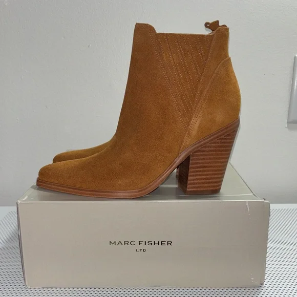 🆕 NWOT Marc Fisher Gadri Rhum Suede Ankle Booties - Picture 9 of 9